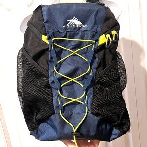 High Sierra Back Pack-Navy Blue/Black-Unisex-Lightweight-Mesh-Adjustable Straps